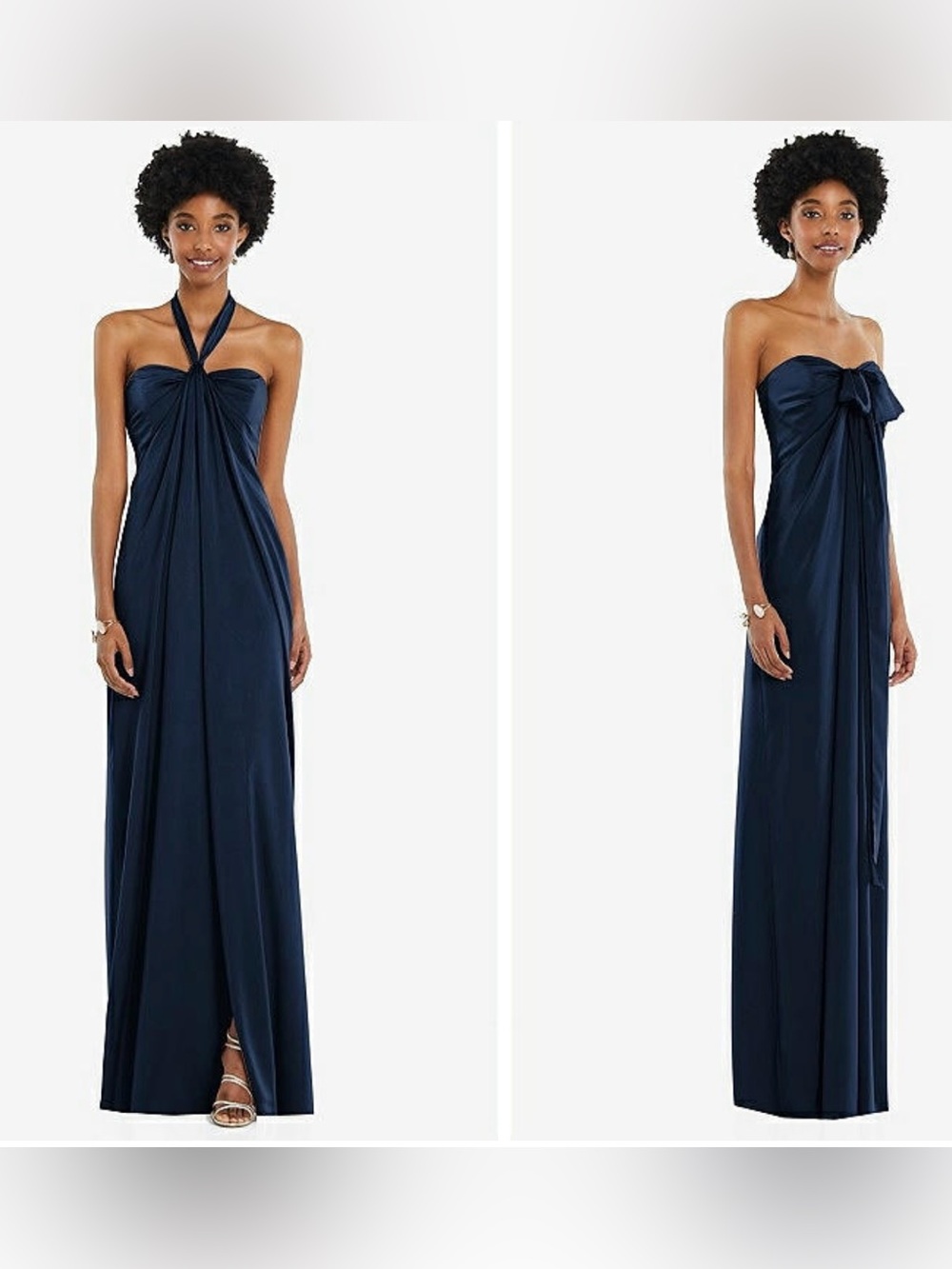 Navy Strapless Twist-Front Multi Way Maxi Dress NWT